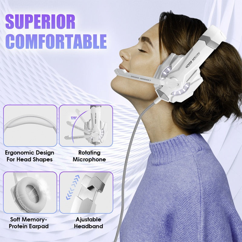 G9000 Gaming Headset Wired 3D Stereo Surround Sound with LED Lights & Mic eprolo