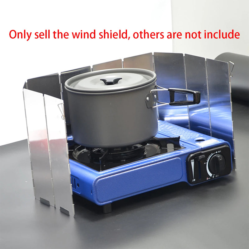 10-Piece Foldable Gas Stove Windshield - Aluminum Alloy Windproof Screen for Camping - Lumic Deals