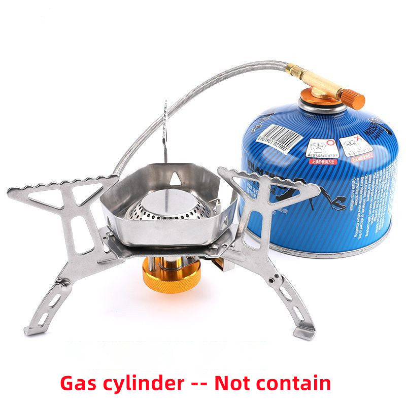 Portable Windproof Camping Gas Stove with Electronic Lighter & Adapter - Lumic Deals