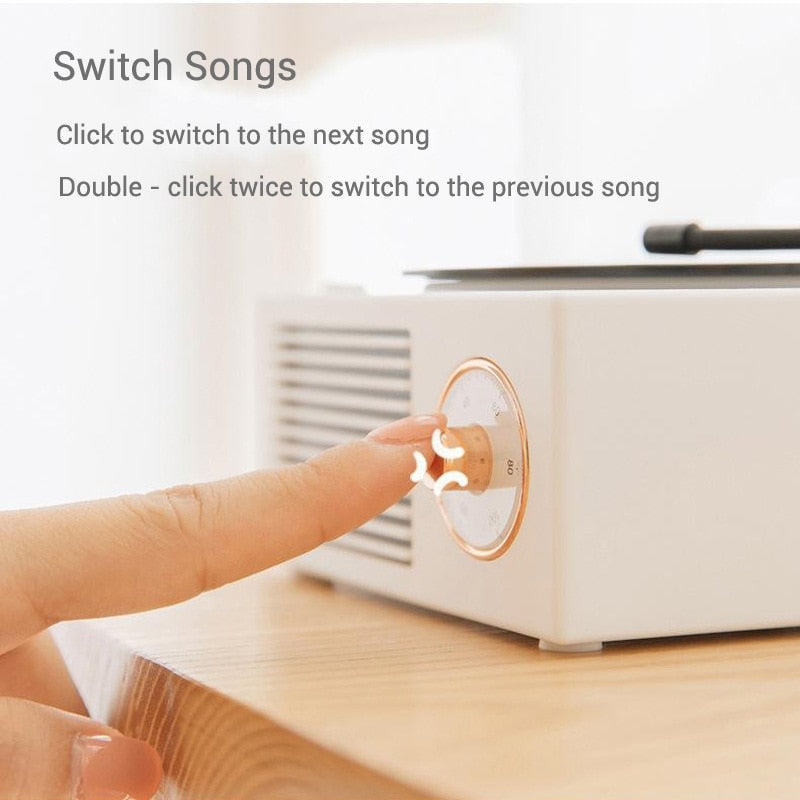 B10 Atomic Bluetooth Speaker Retro Vinyl Player, Wireless Mini Stereo w/ Bass, TF/AUX, 10H Playtime eprolo