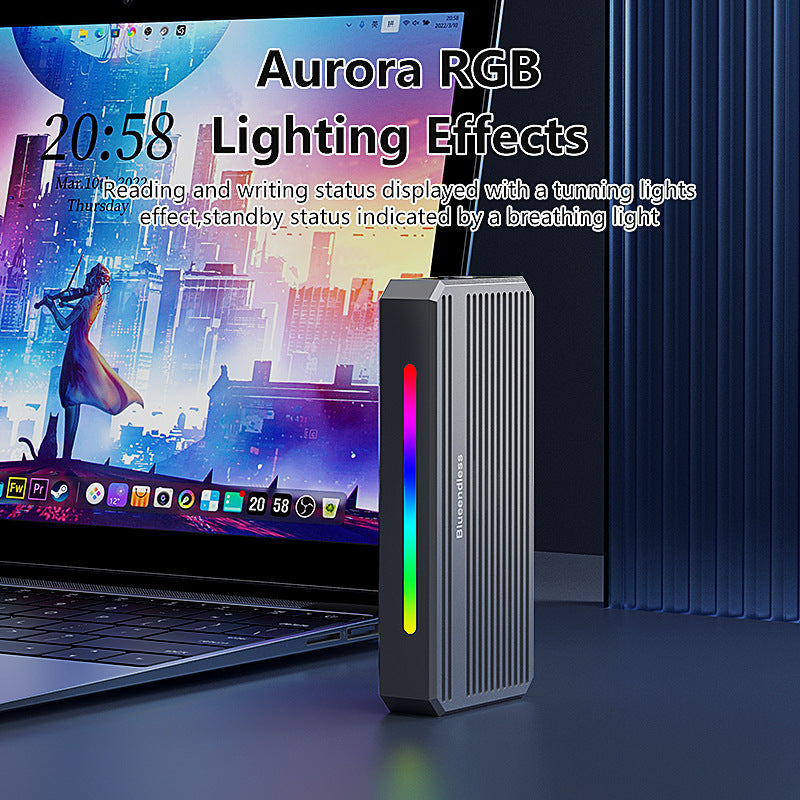 Blueendless M280U4 Plus USB4 SSD Enclosure with RGB Light & Fan, 40Gbps Thunderbolt 4 NVMe M.2 Case eprolo