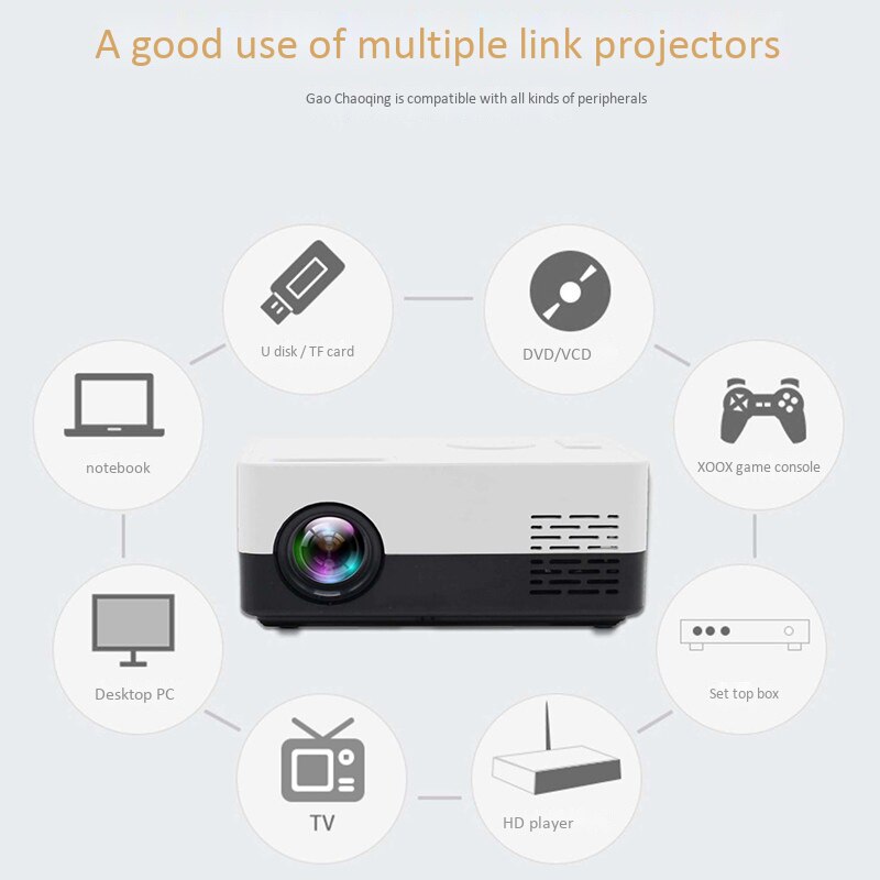 J15 1080P HD Mini LED Projector for Movies & Gaming Handheld Home Theater US Plug eprolo