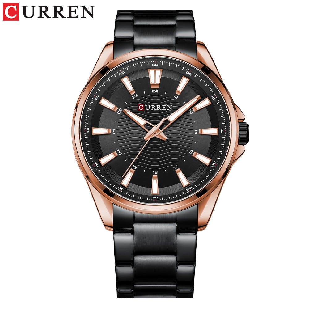 CURREN 8424 Men's Quartz Business Watch - 44mm Alloy Case, Stainless Steel Band, 30M Waterproof, Luminous Hands eprolo