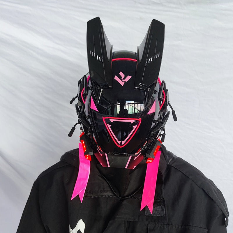 Cyberpunk LED Mask with Wings and Lights for Festivals, Cosplay, Holidays eprolo