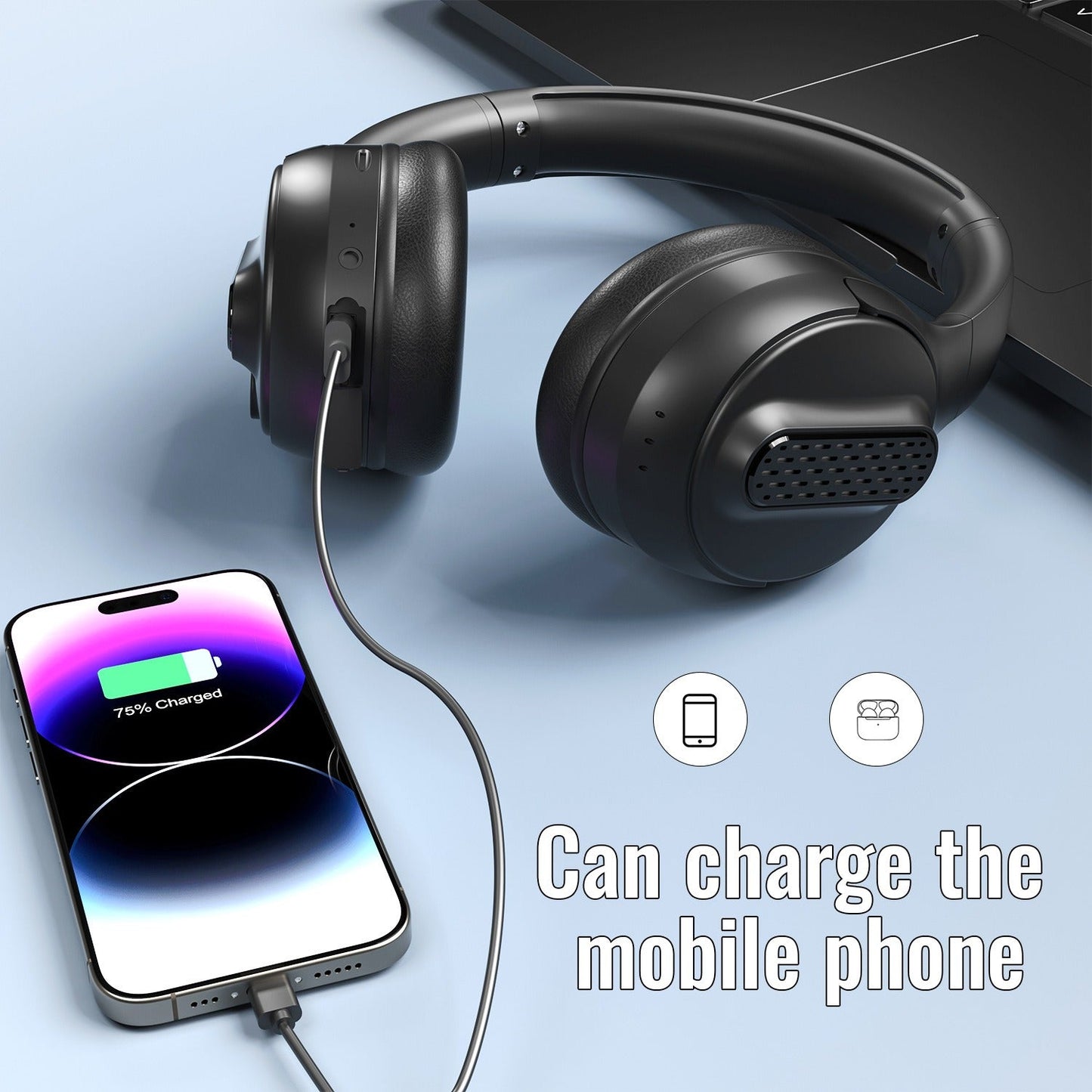 Head-Mounted Bluetooth Headset with Power Bank, Wireless Foldable Earphones eprolo