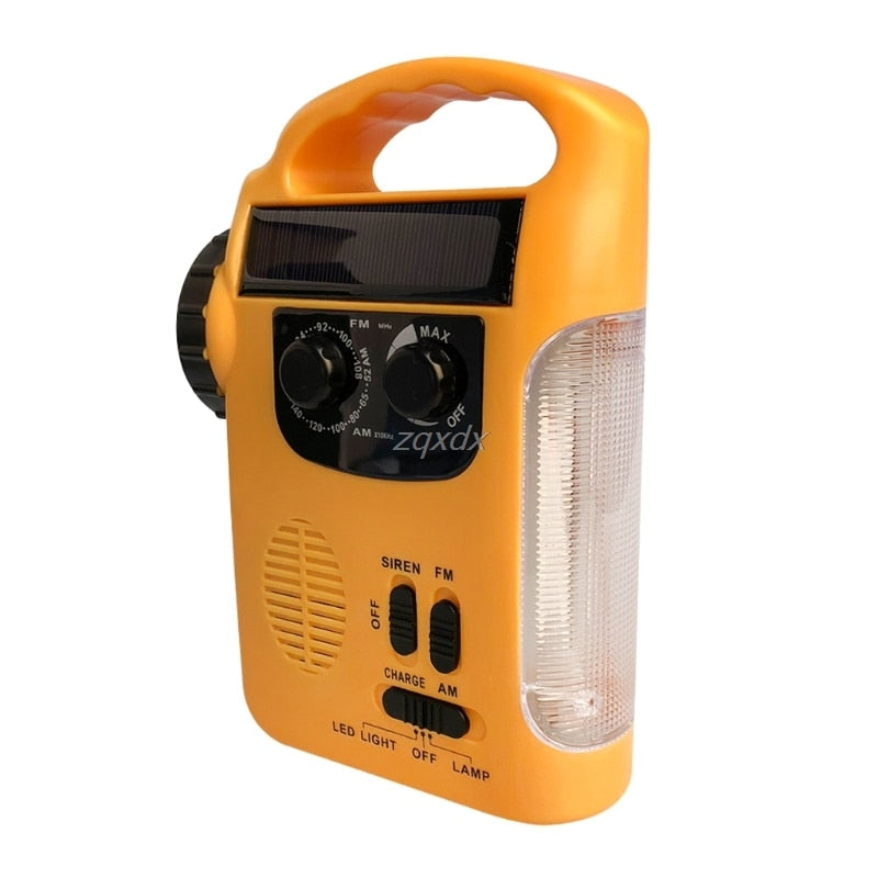 Outdoor Emergency Hand Crank Solar AM/FM Radio Power Bank LED Lamp Flashlight eprolo