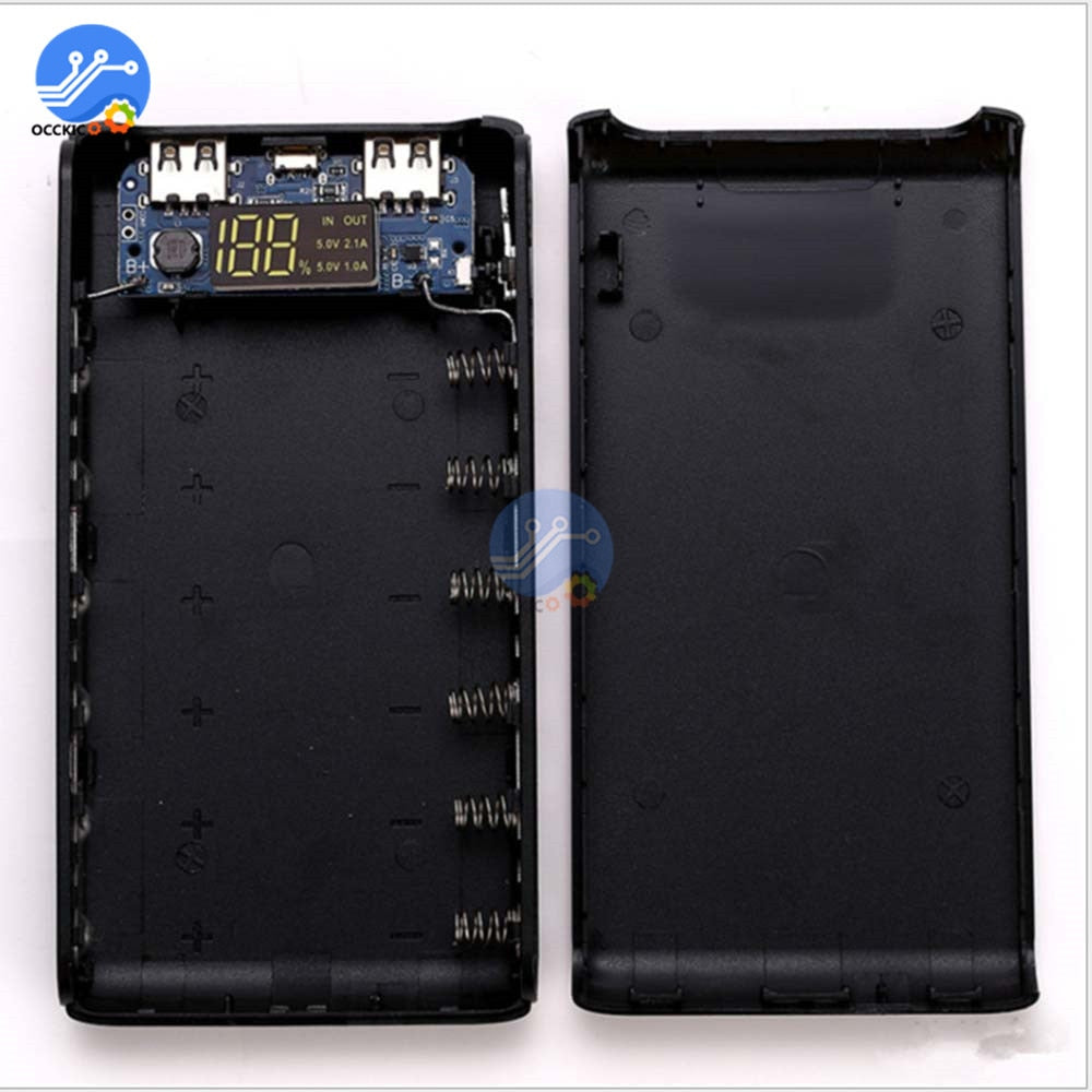 DIY 6x18650 Power Bank Case Shell with LCD, USB & Type-C Charger eprolo