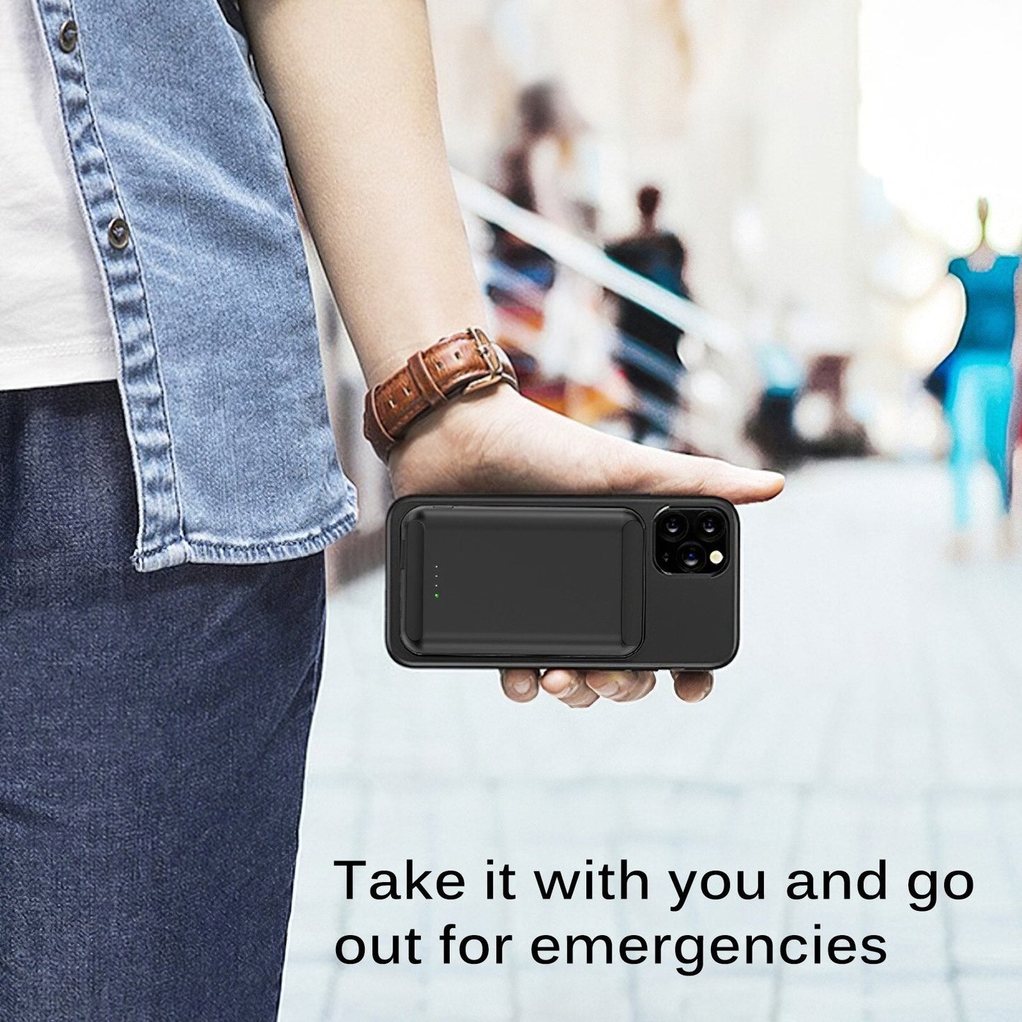 Built-In N52 Magnet Power Bank 5000mAh Portable Wireless Charger w/ LED Display eprolo