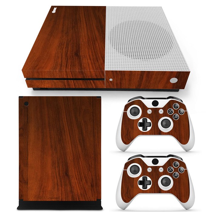 TN-XboneS Wood Grain Skin for Xbox One S Console & Controllers – PVC Decorative Decal eprolo