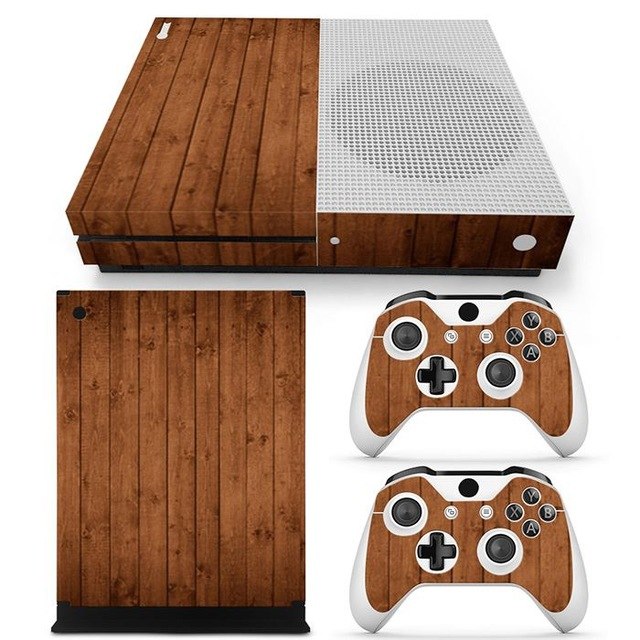 TN-XboneS Wood Grain Skin for Xbox One S Console & Controllers – PVC Decorative Decal eprolo