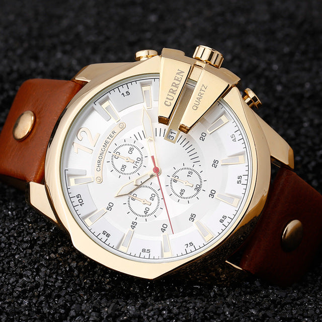 CURREN 8176 Men’s Luxury Leather Sport Watch – Waterproof Quartz Wristwatch eprolo