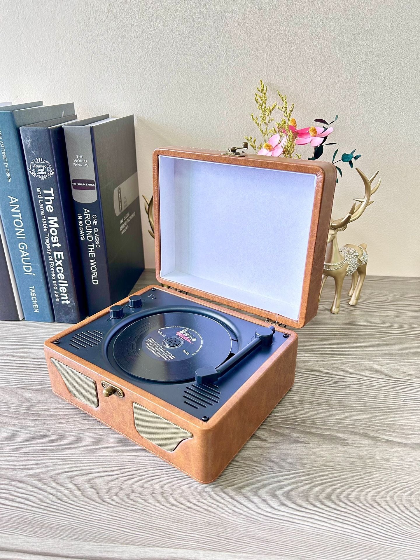 Vintage Horn Bluetooth Speaker CD Player Portable All‑in‑One Music System eprolo