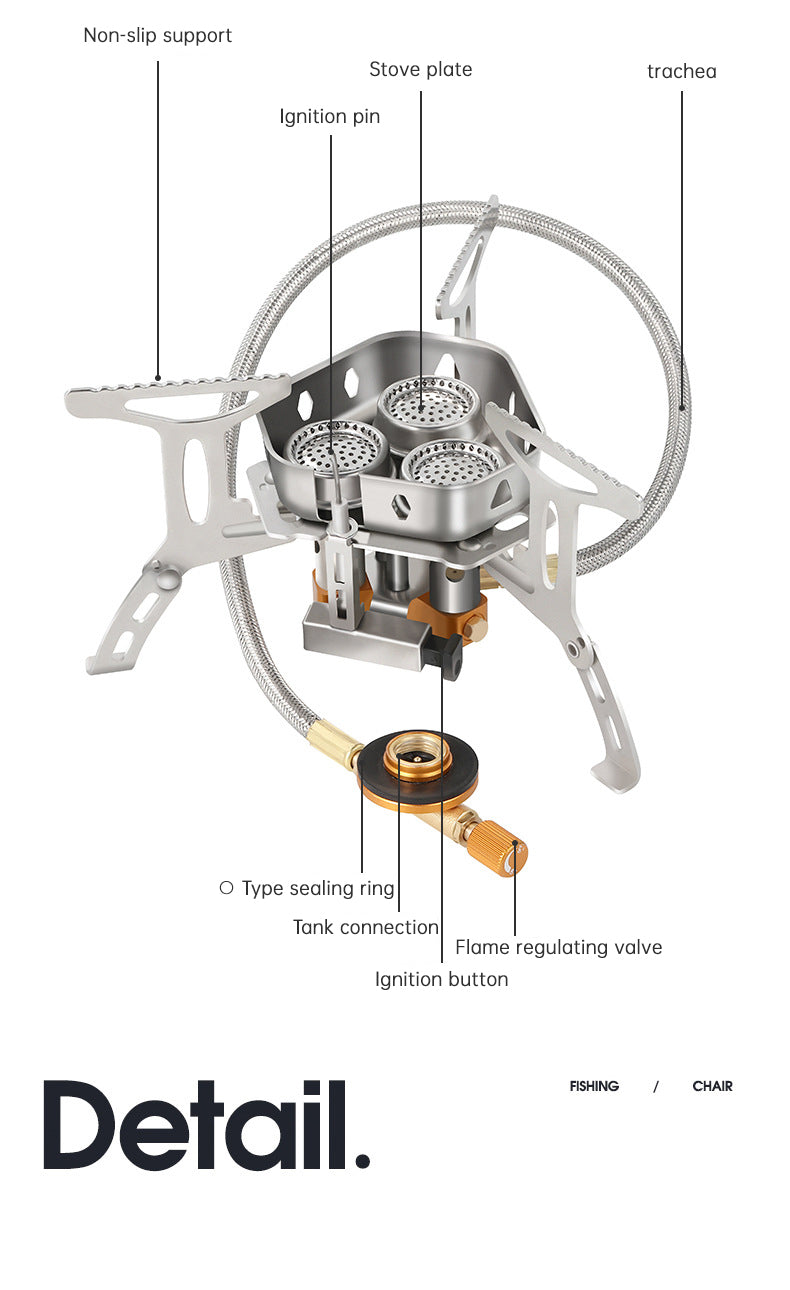 Portable Camping Gas Stove Windproof 5800W Butane Burner for Outdoor Hiking - Lumic Deals
