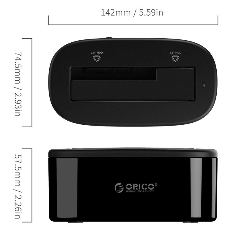 ORICO 6218US3 USB 3.0 HDD/SSD Docking Station for 2.5/3.5 Inch Drives up to 8TB eprolo
