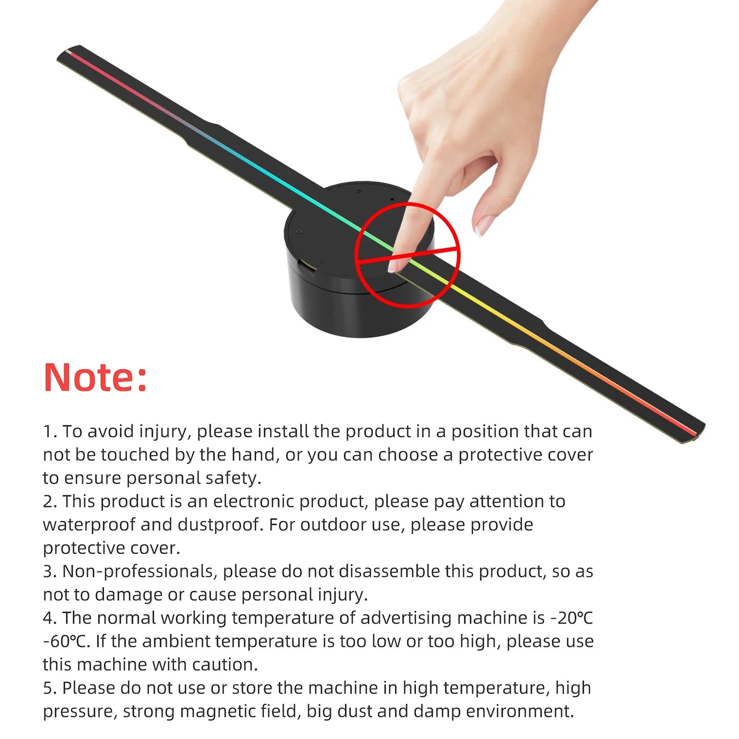 P42 3D Hologram Projector Fan - WiFi Remote Control 42cm LED Advertising Display eprolo