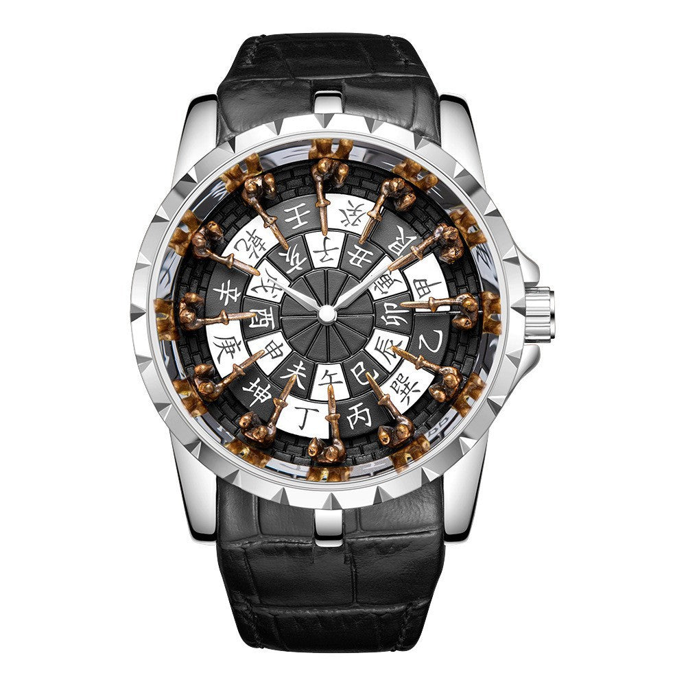 Luxury Knights Round Table Quartz Watch Men's Leather Strap Waterproof eprolo