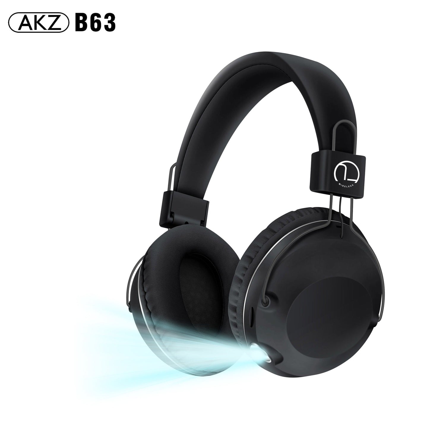 AKZ-B63 Wireless Bluetooth Headset w/ Flashlight, TF Card & AUX Support, 25H Playtime, Foldable Design eprolo