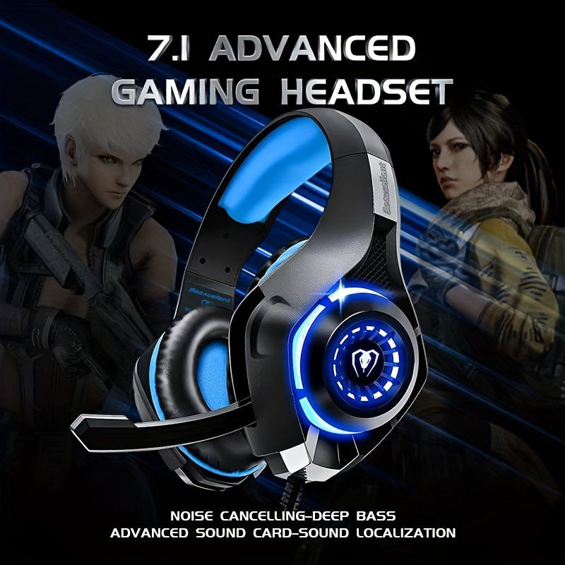 7.1 RGB Gaming Headset, Wired, Noise Cancelling, Stereo Surround Sound, USB eprolo