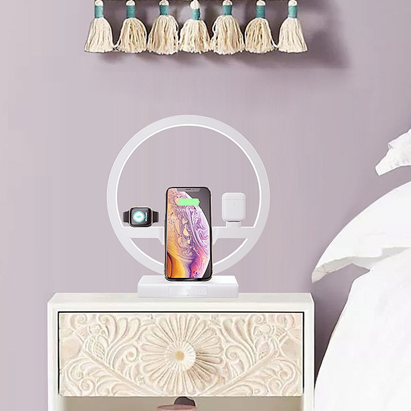 N38 3-in-1 Fast Wireless Charger Dock & LED Lamp for Apple iPhone iWatch AirPods eprolo
