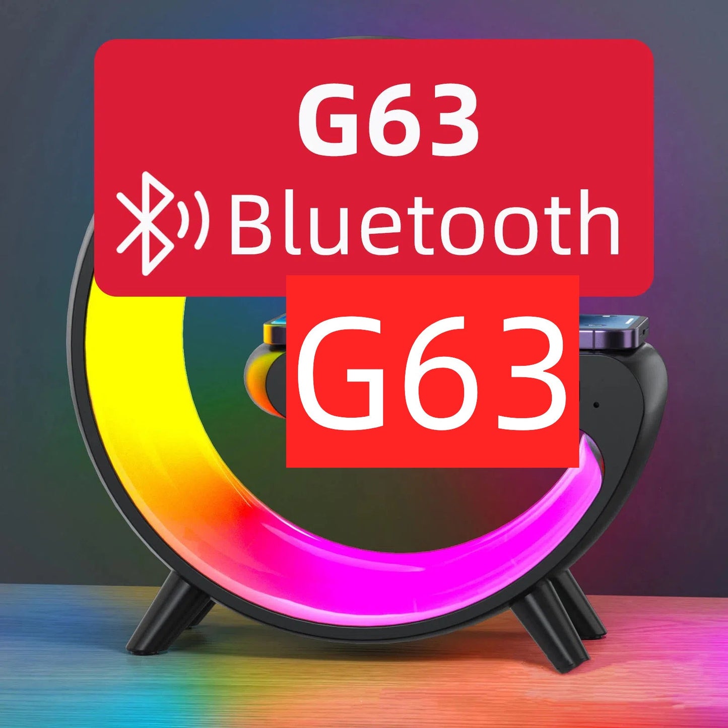 G63 Bluetooth Speaker Wireless Charging Clock LED Light Alarm Multifunctional eprolo