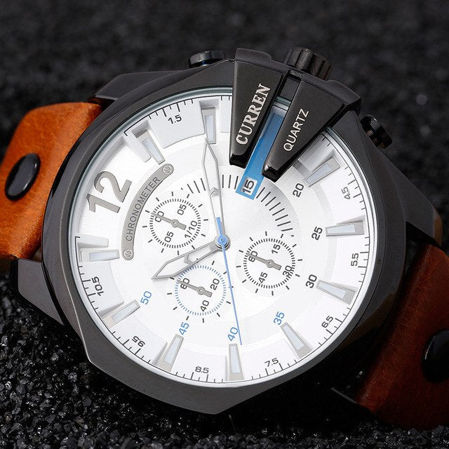 CURREN 8176 Men’s Luxury Leather Sport Watch – Waterproof Quartz Wristwatch eprolo