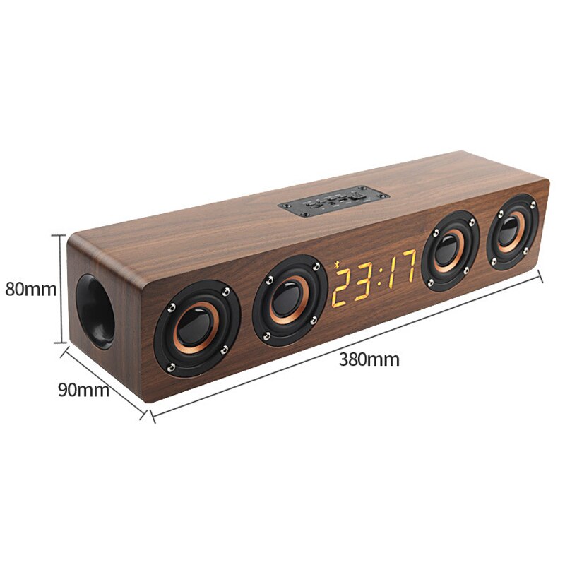 Home theater portable column Bluetooth Speaker Wireless wood speaker Alarm Clock Radio subwoofer Soundbar for TV speaker AUX USB eprolo