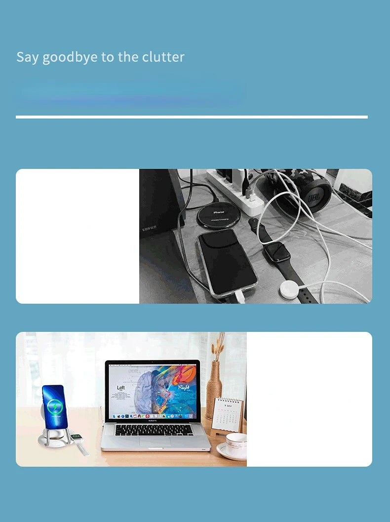3-in-1 Magnetic Wireless Charger Stand 15W Fast Charging for iPhone Samsung eprolo