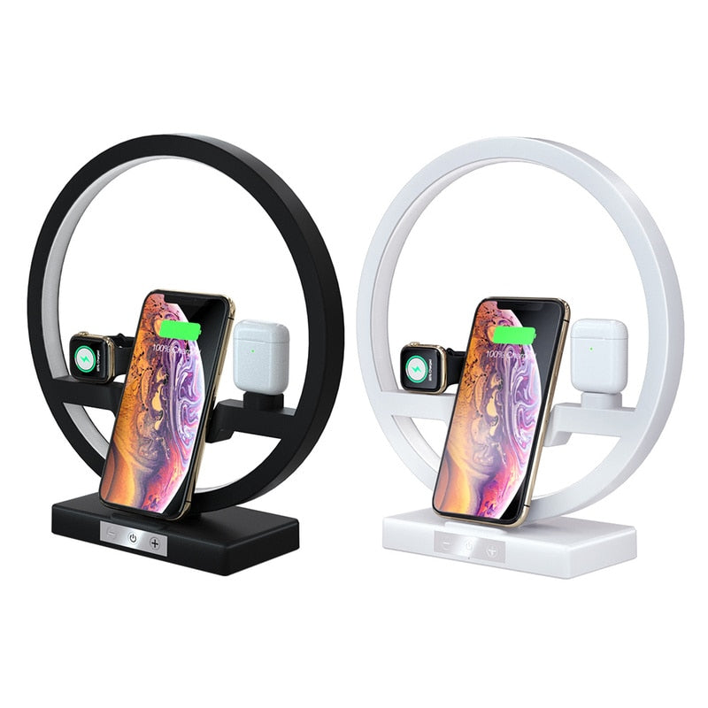 N38 3-in-1 Fast Wireless Charger Dock & LED Lamp for Apple iPhone iWatch AirPods eprolo