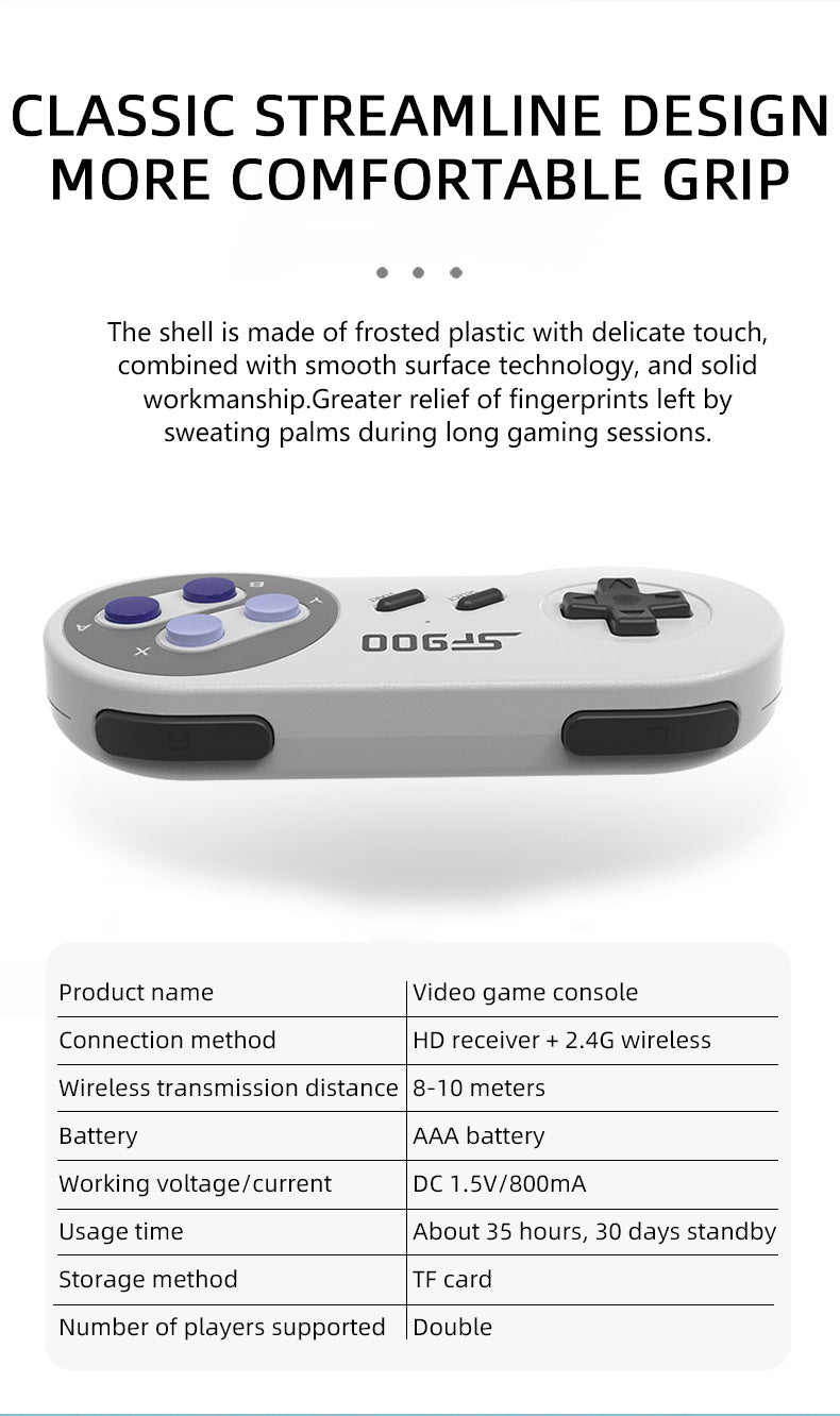 SF900 SEGA MD 2.4G Wireless HDMI HD Game Console with Two Player Controllers eprolo