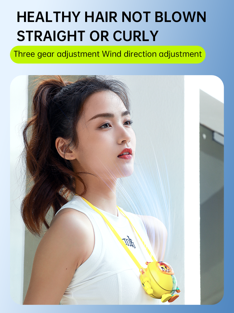 MF060 Mecha Neck Hanging Fan, Portable USB Mini Fan with 3 Speed Gears, 900mAh Battery eprolo