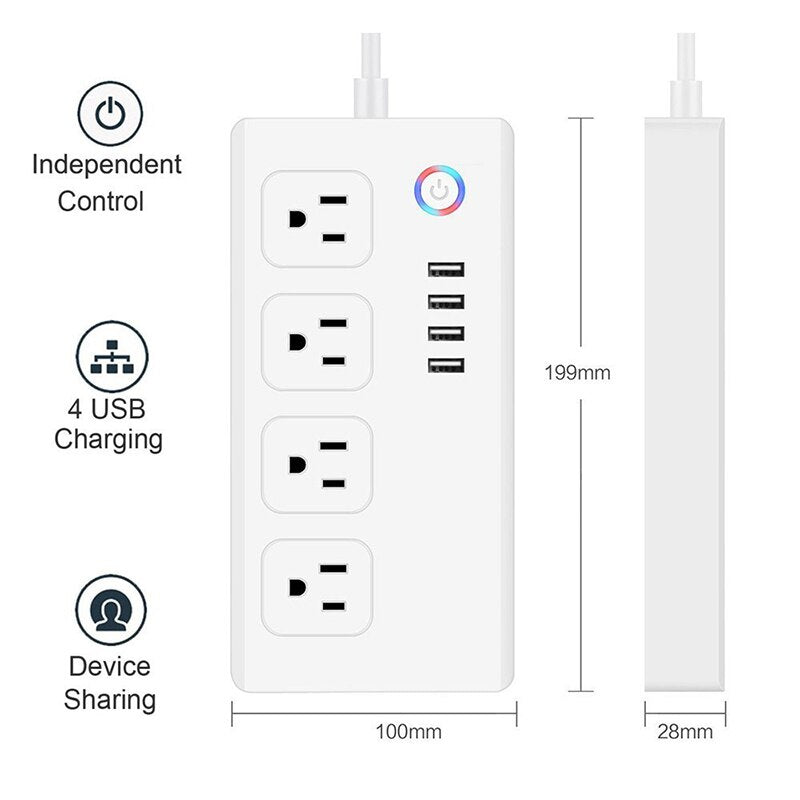 UseeLink Tuya WiFi Smart Power Strip – 4 Smart Outlets + 4 USB eprolo