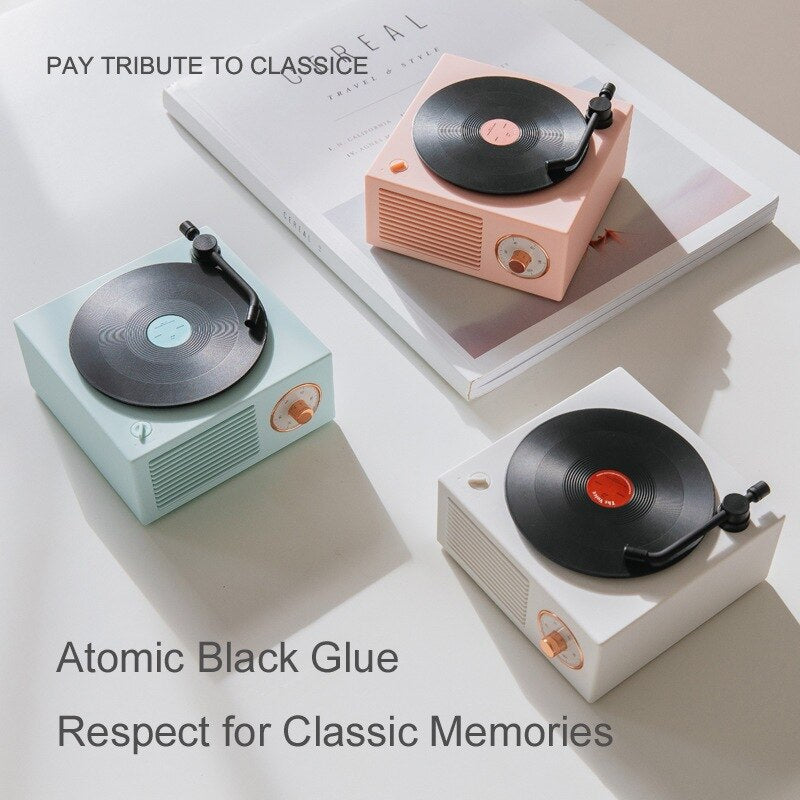 B10 Atomic Bluetooth Speaker Retro Vinyl Player, Wireless Mini Stereo w/ Bass, TF/AUX, 10H Playtime eprolo