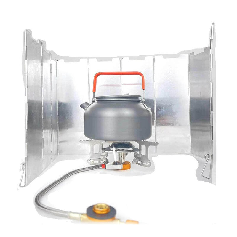 10-Piece Foldable Gas Stove Windshield - Aluminum Alloy Windproof Screen for Camping - Lumic Deals