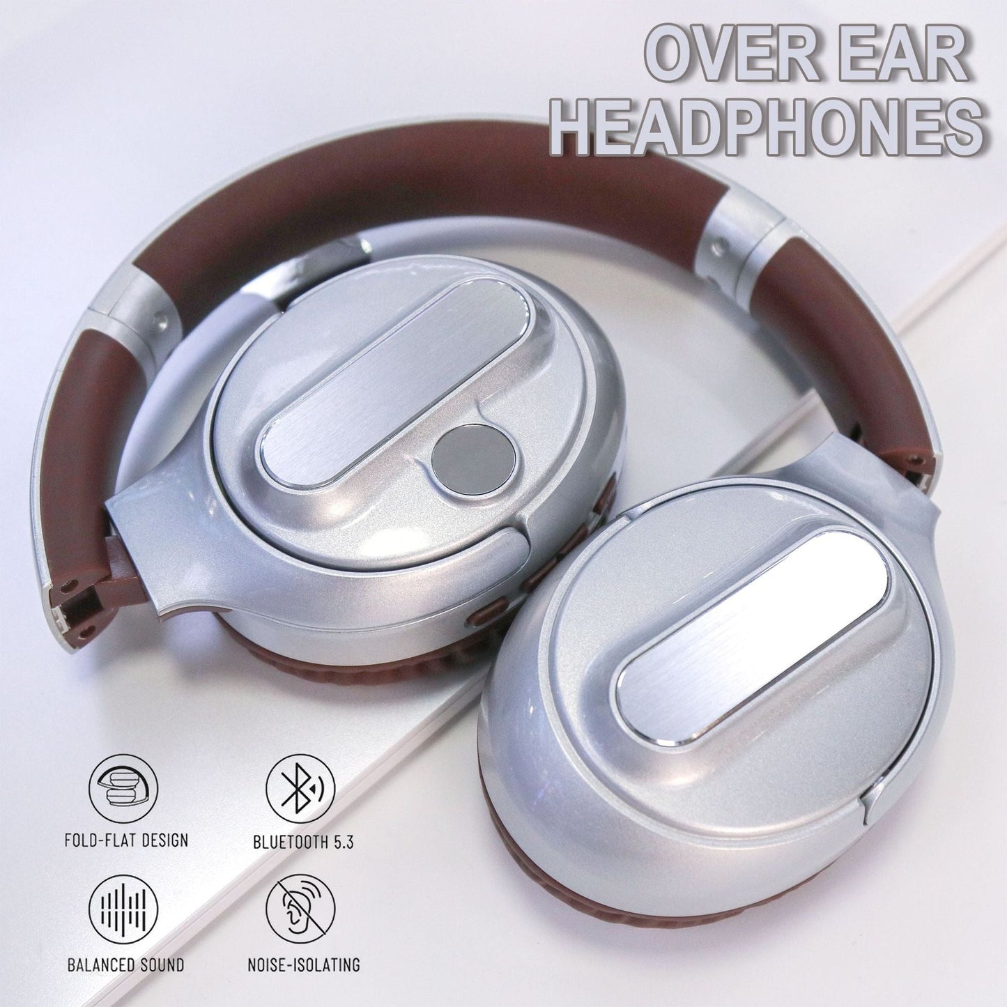 AKZ-13B Retro Bluetooth 5.3 Headphones, Foldable, 17H Playtime, Battery Display eprolo