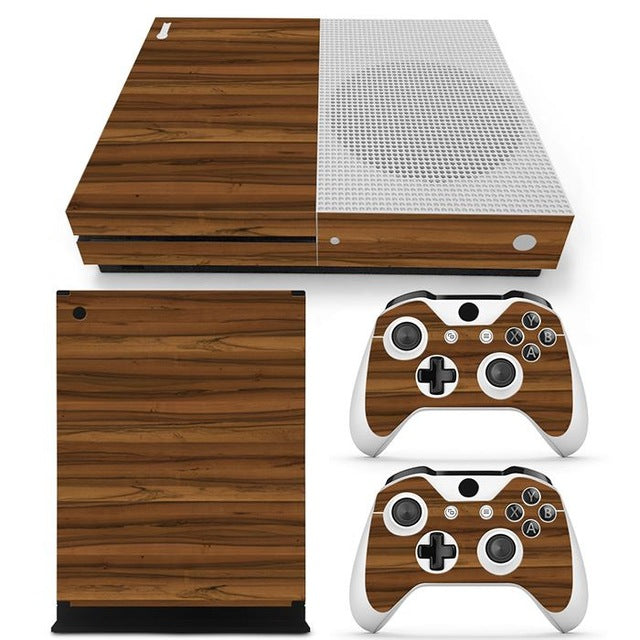 TN-XboneS Wood Grain Skin for Xbox One S Console & Controllers – PVC Decorative Decal eprolo