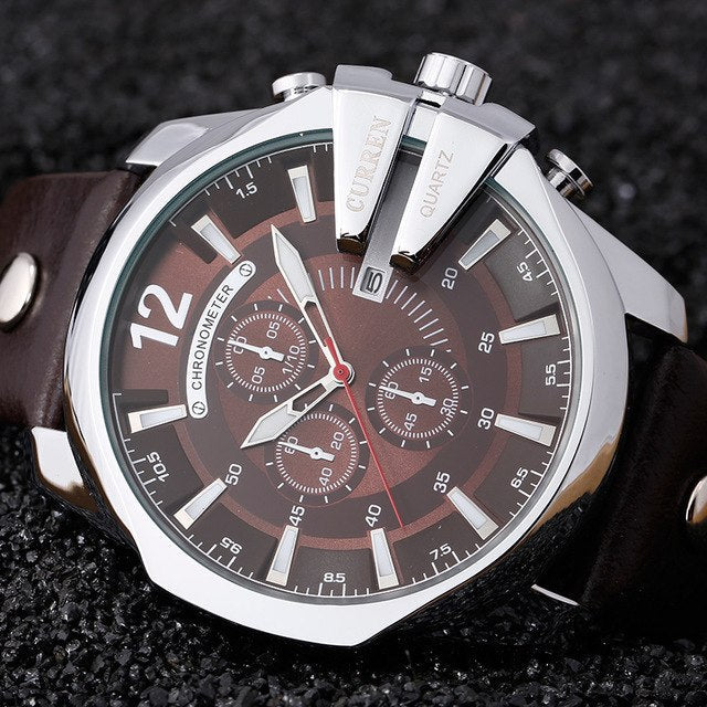 CURREN 8176 Men’s Luxury Leather Sport Watch – Waterproof Quartz Wristwatch eprolo