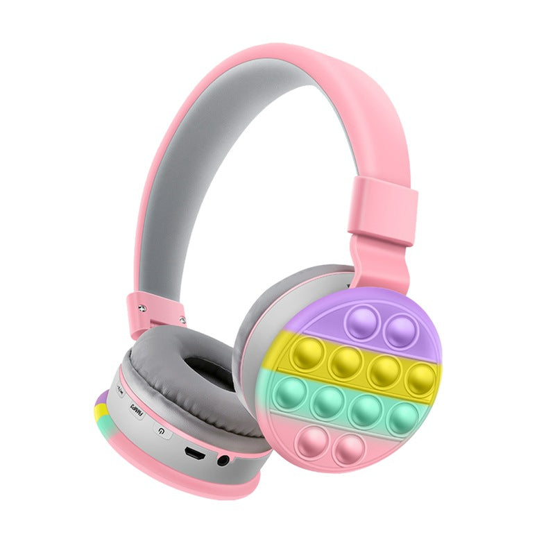 AKZ-K29 Bubble Case Kids Bluetooth Headphones Foldable Soft Earpads TF AUX FM, 7 Colors eprolo