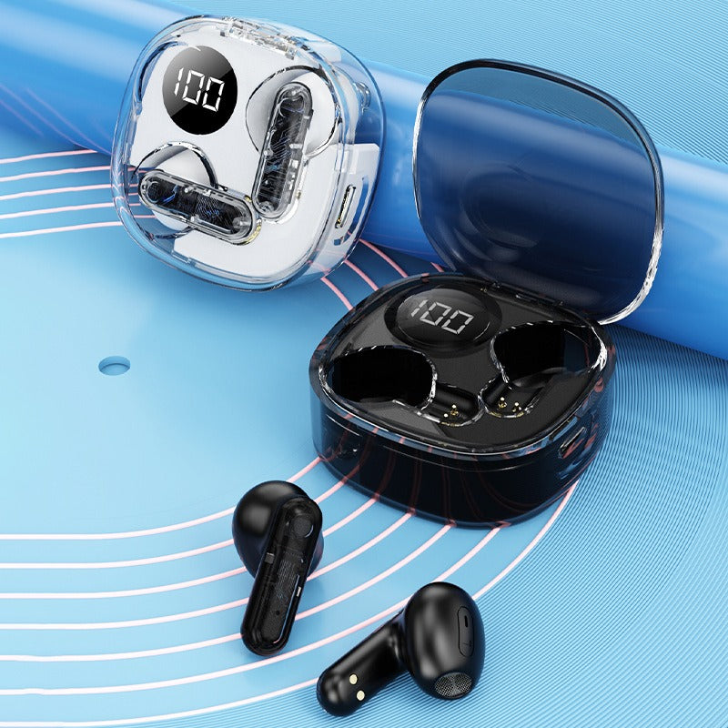 Apro138 TWS Transparent Earbuds BT5.3 ENC LED Display Gaming Headphones eprolo