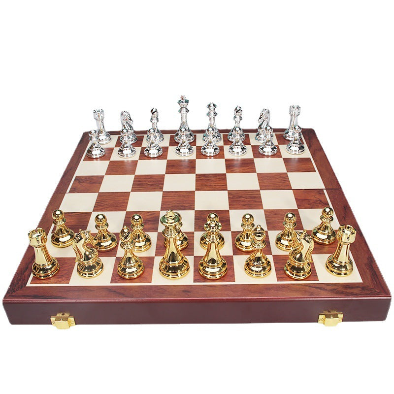 Luxury Folding Chess Set with Acrylic Pieces – Carbon Fiber Gold & Silver eprolo