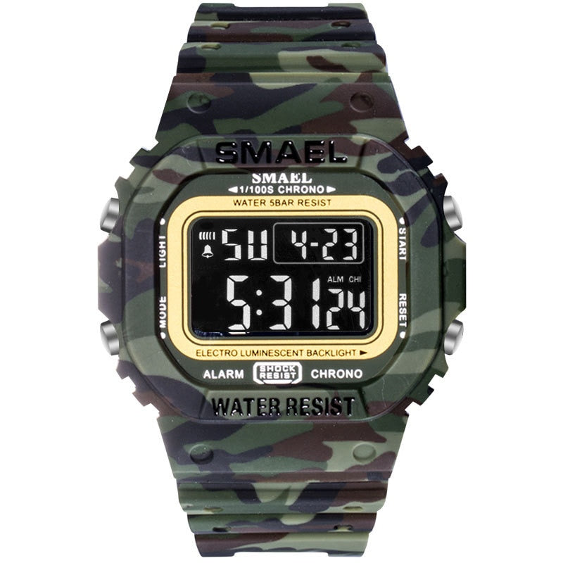 SMAEL 1801 Digital Sports Watch for Men - Military Waterproof LED Stopwatch eprolo
