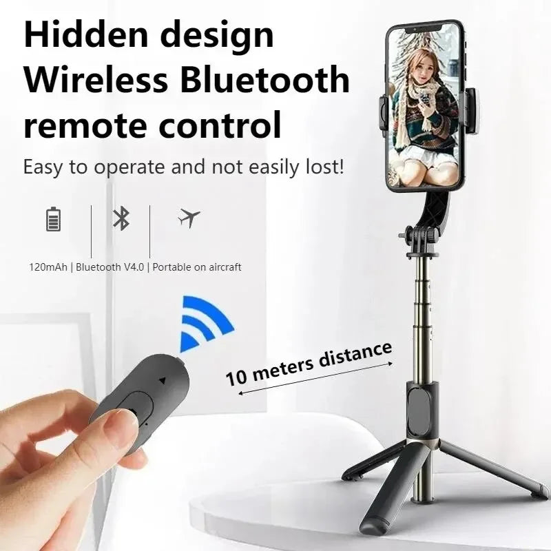 Q08 Handheld Gimbal Stabilizer w/ Bluetooth Selfie Stick Tripod for Smartphone eprolo