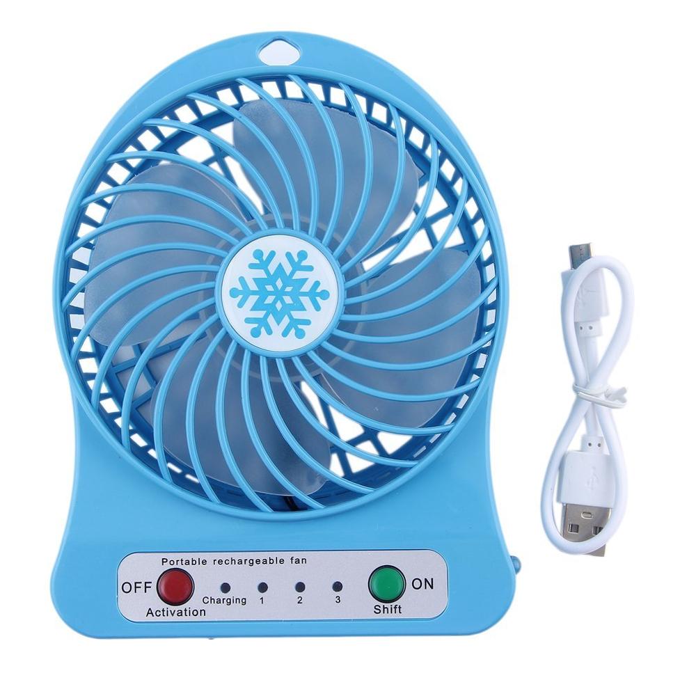 Mini Portable USB Rechargeable Fan - 4-inch 3 Speed Modes, LED Light, Desktop Cooler for Home, Office, Student eprolo