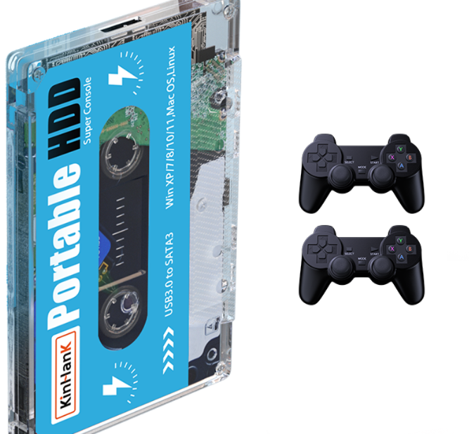 KinhanK 500G Retro Gaming HDD Batocera 33 PSP/SEGA/Wii External Hard Drive eprolo