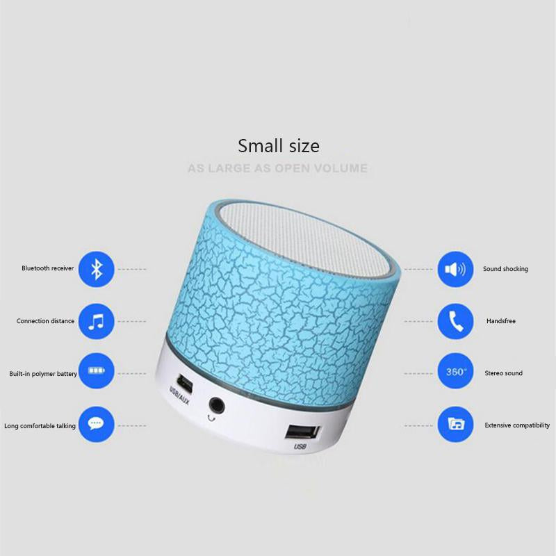 A9 Mini LED Bluetooth Speaker - Portable Wireless with TF/USB/AUX/Mic eprolo