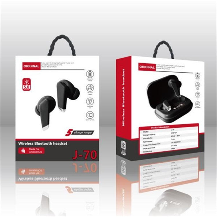 J70 Bluetooth Headset TWS Wireless 5.0 Stereo Half-In-Ear Touch Sports Headset eprolo