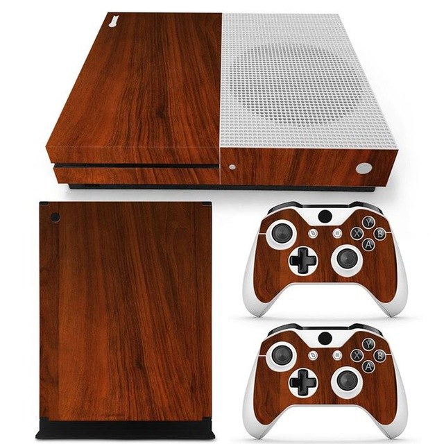 TN-XboneS Wood Grain Skin for Xbox One S Console & Controllers – PVC Decorative Decal eprolo
