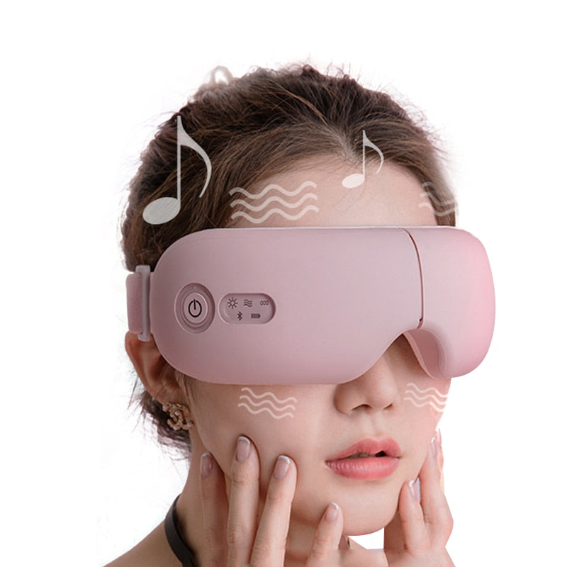 Smart Bluetooth Vibration Eye Massager - Hot Compress, Music, Foldable Pressure Relief Glasses eprolo