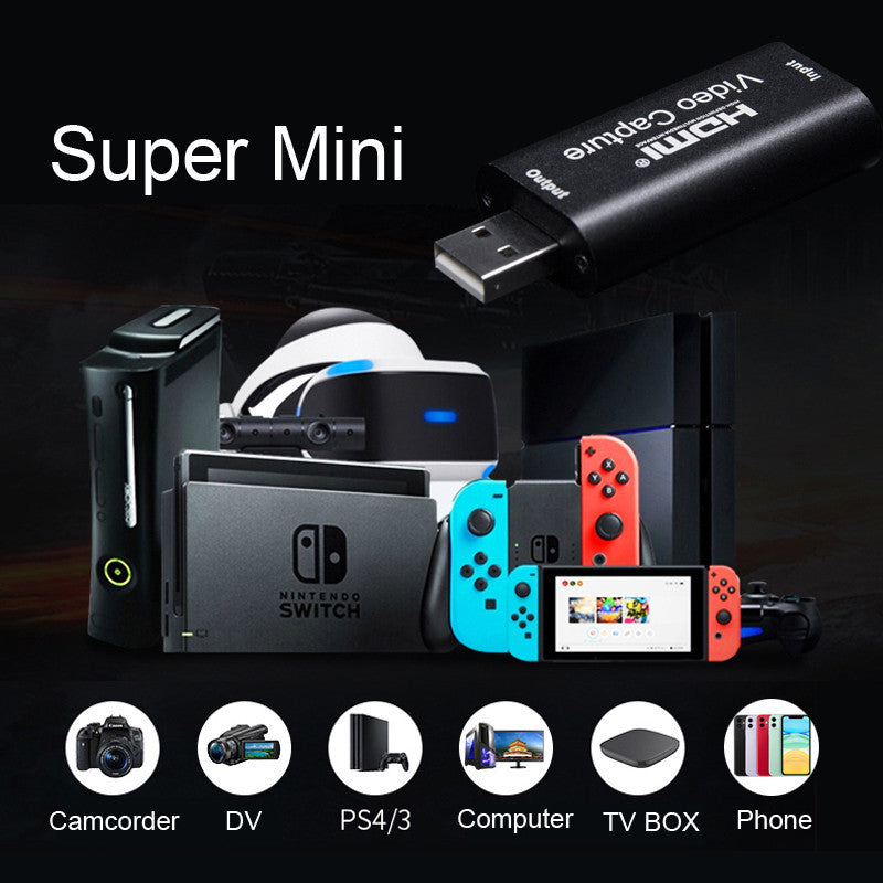 USB 2.0 HDMI Video Capture Card, 1080P 30FPS Game Recording Device for Live Streaming - Lumic Deals