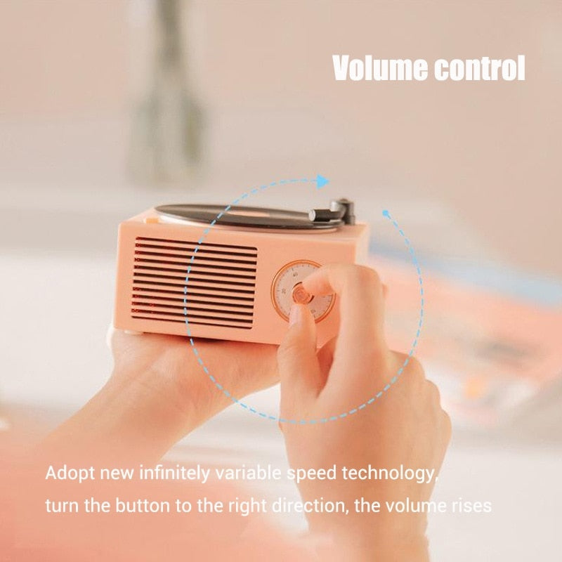 B10 Atomic Bluetooth Speaker Retro Vinyl Player, Wireless Mini Stereo w/ Bass, TF/AUX, 10H Playtime eprolo