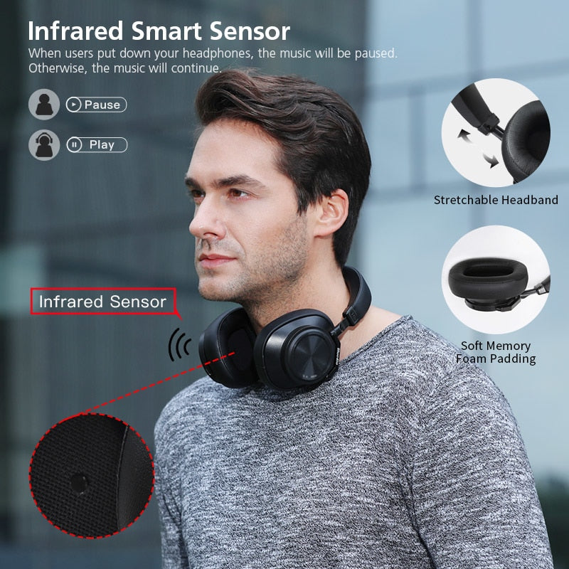 Bluedio T6S Wireless ANC Headphones w/ Mic & Voice Control eprolo